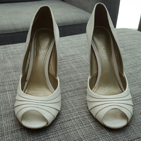 White Peep Toe Heels