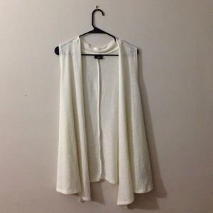 White sleeveless cardigan