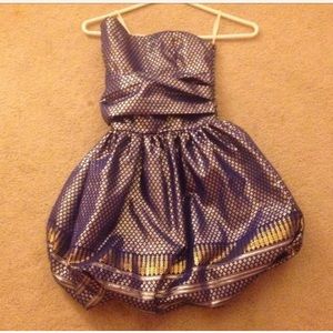 Blue and gold Stella milia dress