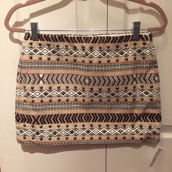 NWT Aztec Studded Skirt
