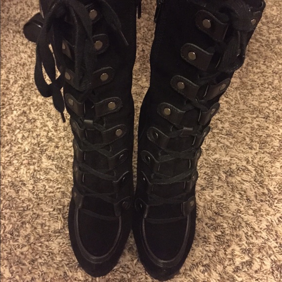 Charles David Shoes - Gorgeous black suede boots.
