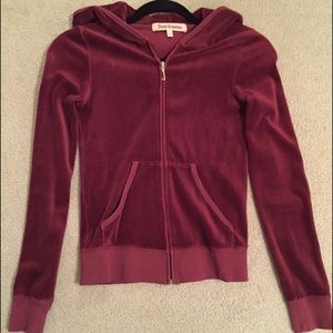 Juicy couture maroon velour zip up