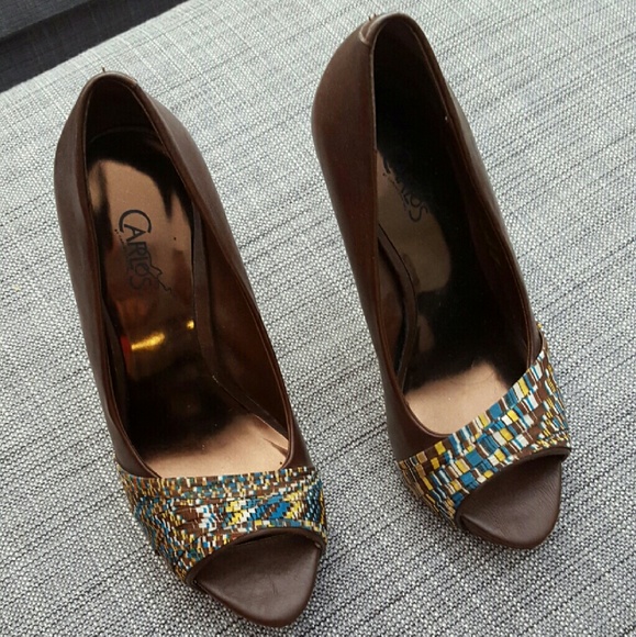 Carlos Santana Peep Toe Heels