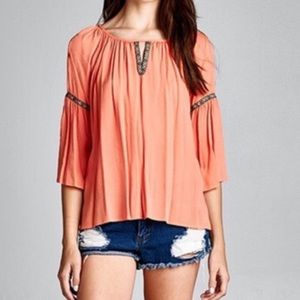 Bell Sleeve Boho Top