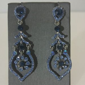 Navy/Lt. Blue Crystal Earrings