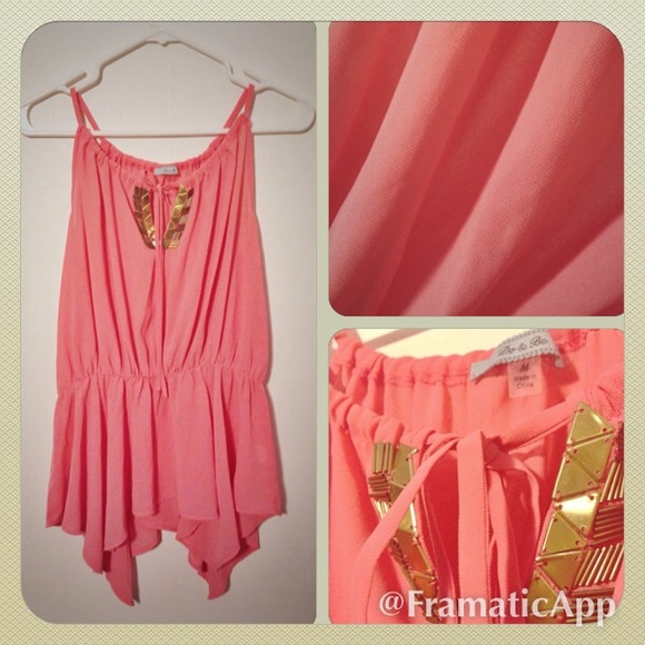 Coral Pink sheer Tank top