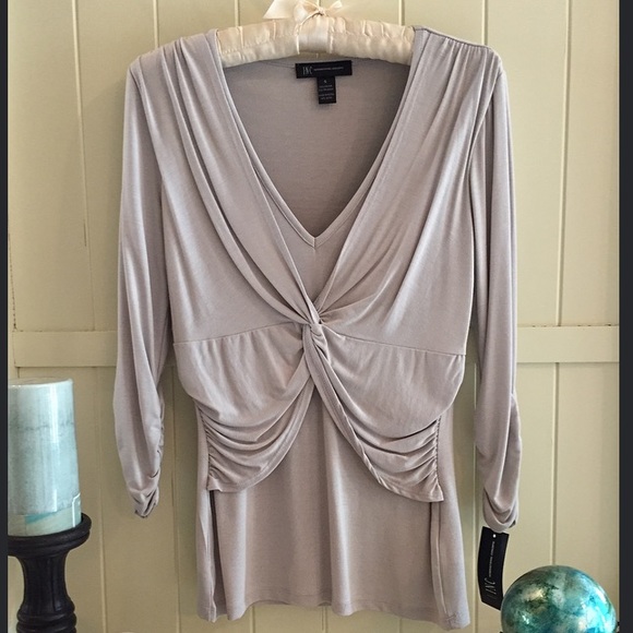 Gray Ruched Front Top