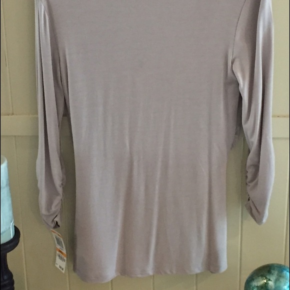 Gray Ruched Front Top - Picture 2 of 4