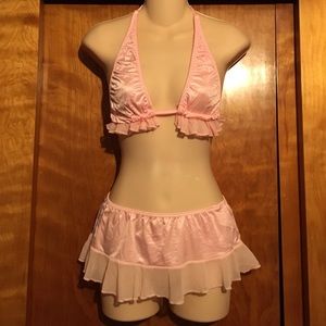 Adorable pink skirt lingerie set by Lovergirl