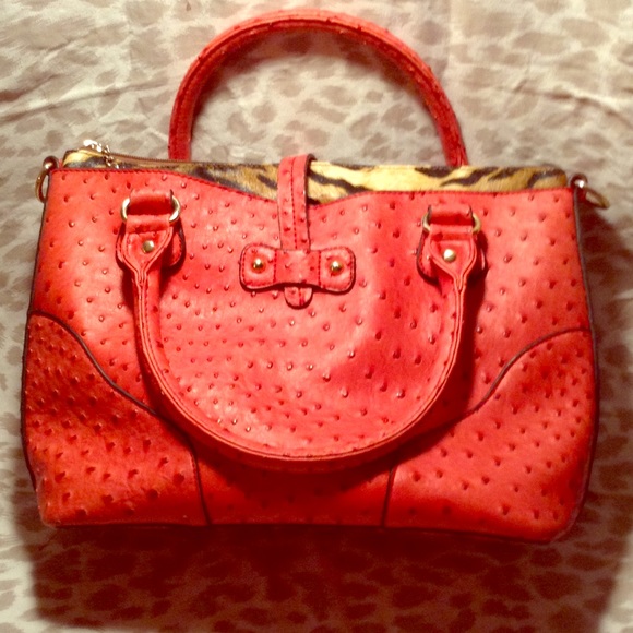 Faux Ostrich Skin Shoulder Bag