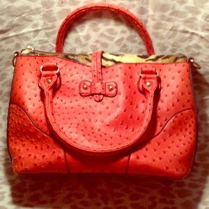 Faux Ostrich Skin Shoulder Bag
