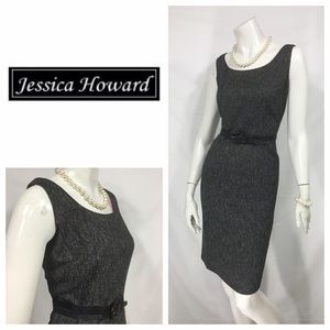 Jessica Howard Black Tweed Sheath Dress - Sz 8