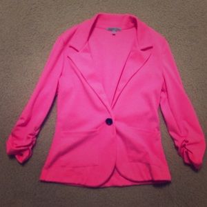 Hot pink blazer!