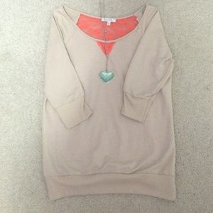 Delia's lace shirt and necklace