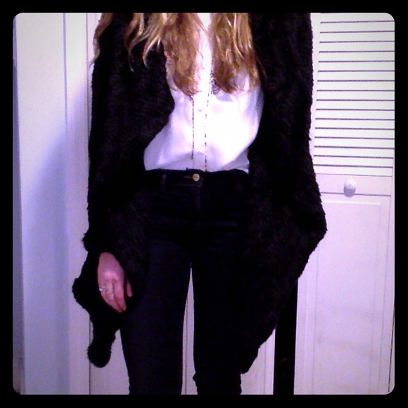 June rabbit fur knit jacket