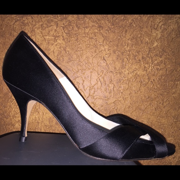 Brian Atwood Black Satin Heels
