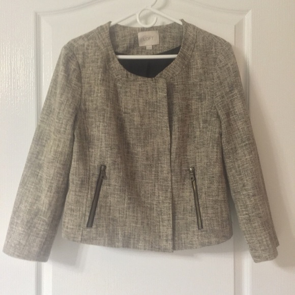 LOFT Tweed Motorcycle Style Blazer