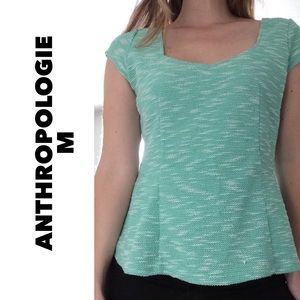 Anthropologie Postmark Light Green Peplum Top