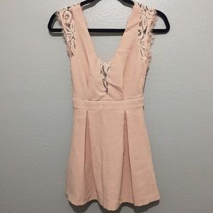 BCBGeneration Lace-Inset V-Back Dress