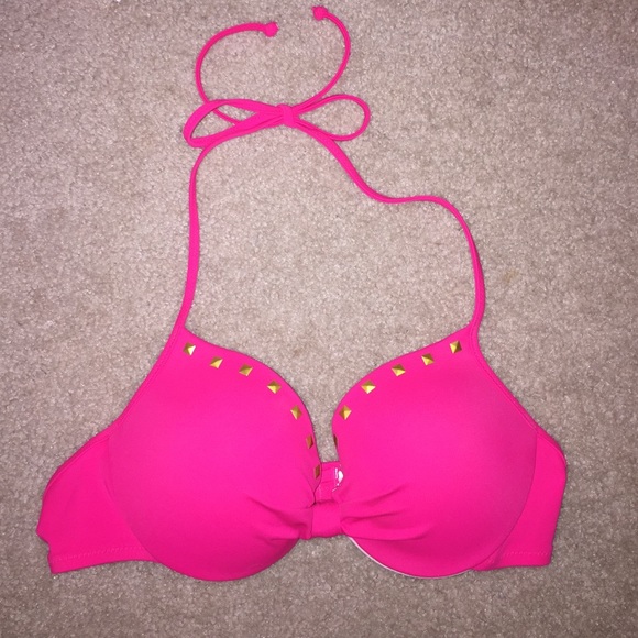 VS pink push-up swimsuit with studs! WORN ONCE