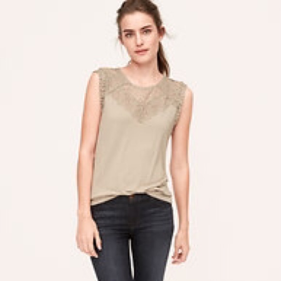LOFT Lace Inset Tee