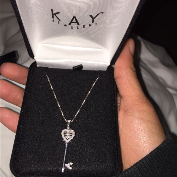 Silver key necklace