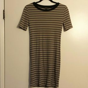 striped ribbed t-shirt dress