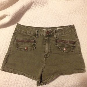 Pacsun Khaki Green Super High Rise Shorts
