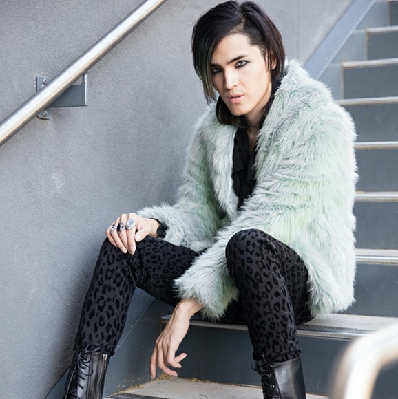 💚Mint Green Pastel Goth Fur Coat Jacket Oversized - Picture 5 of 6