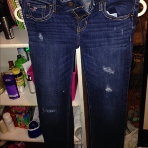 Slightly Distressed Dark Jeans