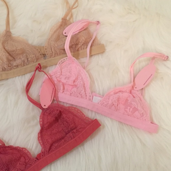 Pink Delicate Sheer Triangle Bralette LAST ONE - Picture 2 of 4