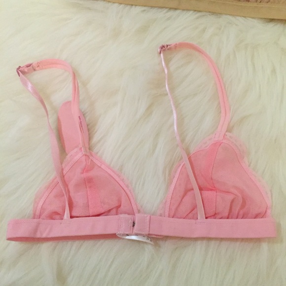 Pink Delicate Sheer Triangle Bralette LAST ONE - Picture 3 of 4