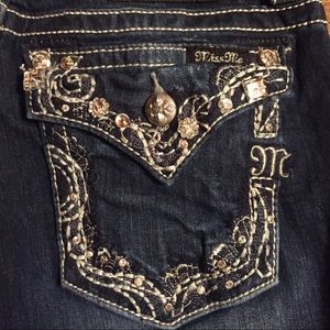 Miss Me Jeans size 29x31, dark wash big bling