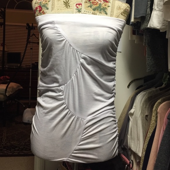 NWOT White Ruched Tube Top