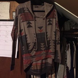 Casual stretch top with hood
