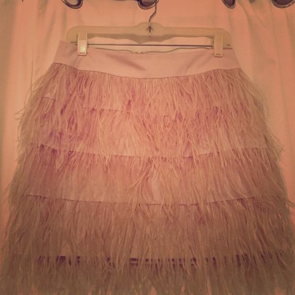 Club Monaco blush feather skirt.