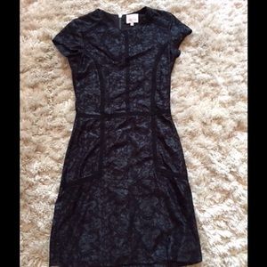 Parker Lace Body Con Dress XS 0 Black and Blue