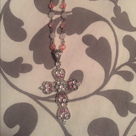 Beaded cross necklace