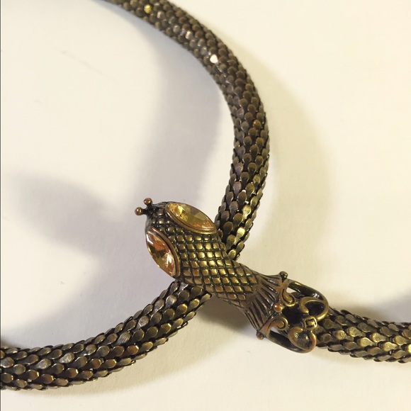 Long Brass TopShop Snake Necklace