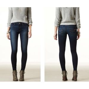 American Eagle High Rise Indigo Wash Jeggings
