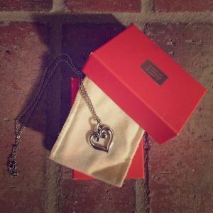 James Avery Scrolled Heart Charm and Chain