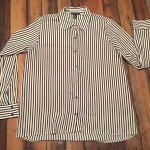 Black and White Parallel Stripe Blouse