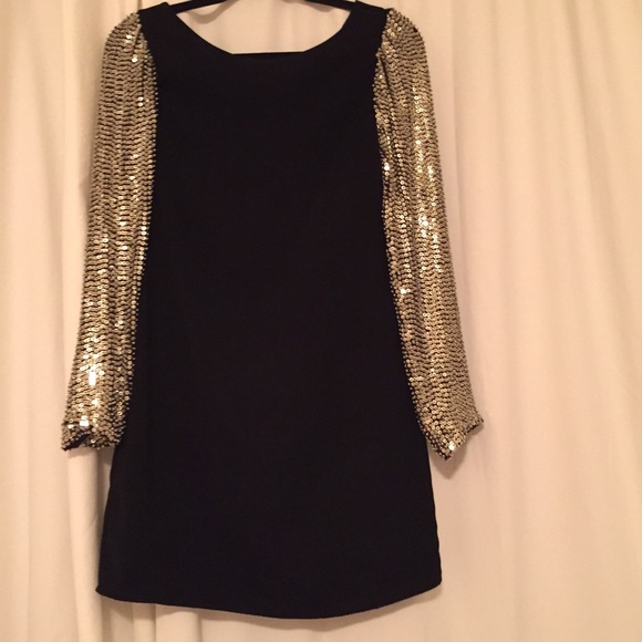 Parker LS sequin sleeve cocktail dress