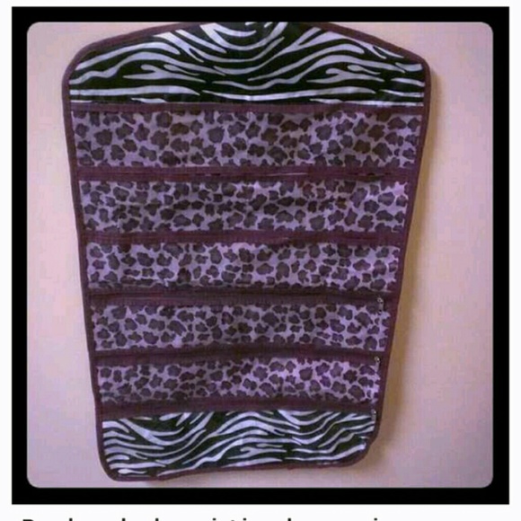 Purple zebra and cheetah jewelry holder