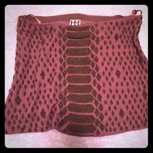 Haute hippie beaded mini skirt