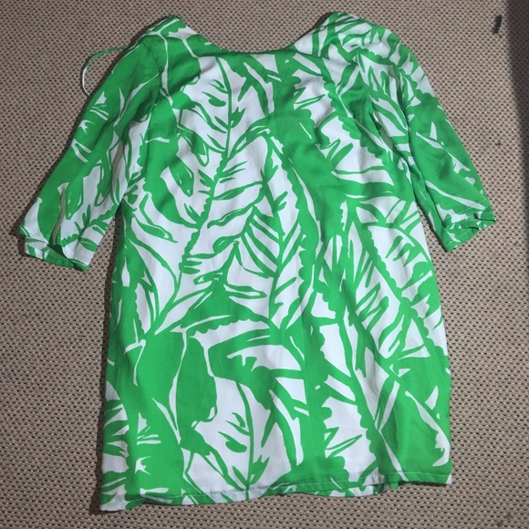 Green and White Dress