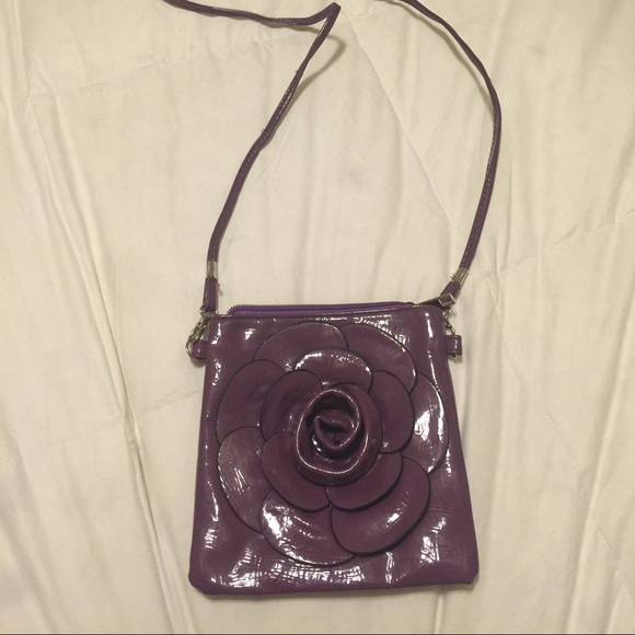 Purple flower cross body