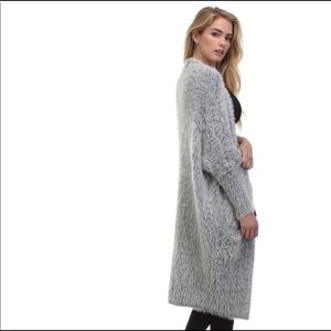 Tea n Cup grey fuzzy sweater