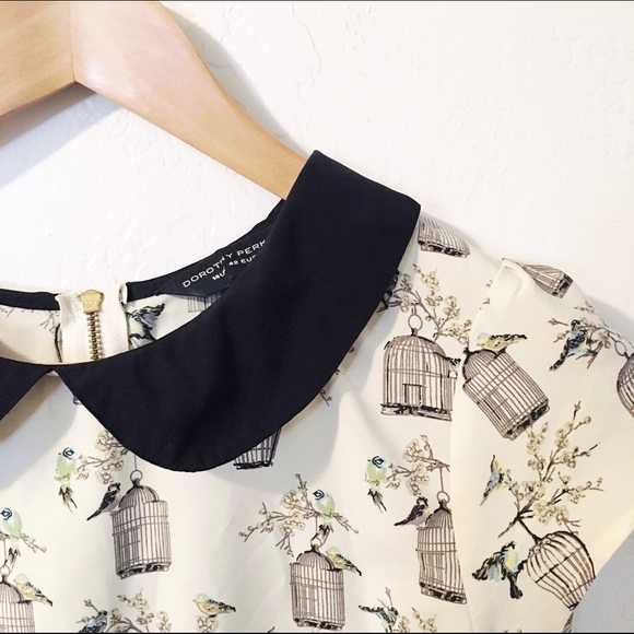 Bird cage blouse with Peter Pan collar