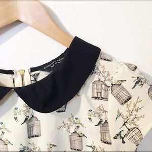 Bird cage blouse with Peter Pan collar